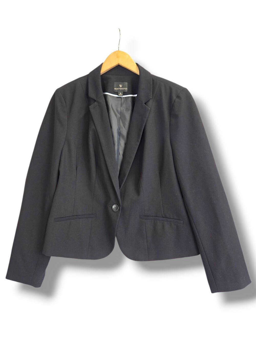Worthington Black Tailored Single-Button Blazer Size XL
